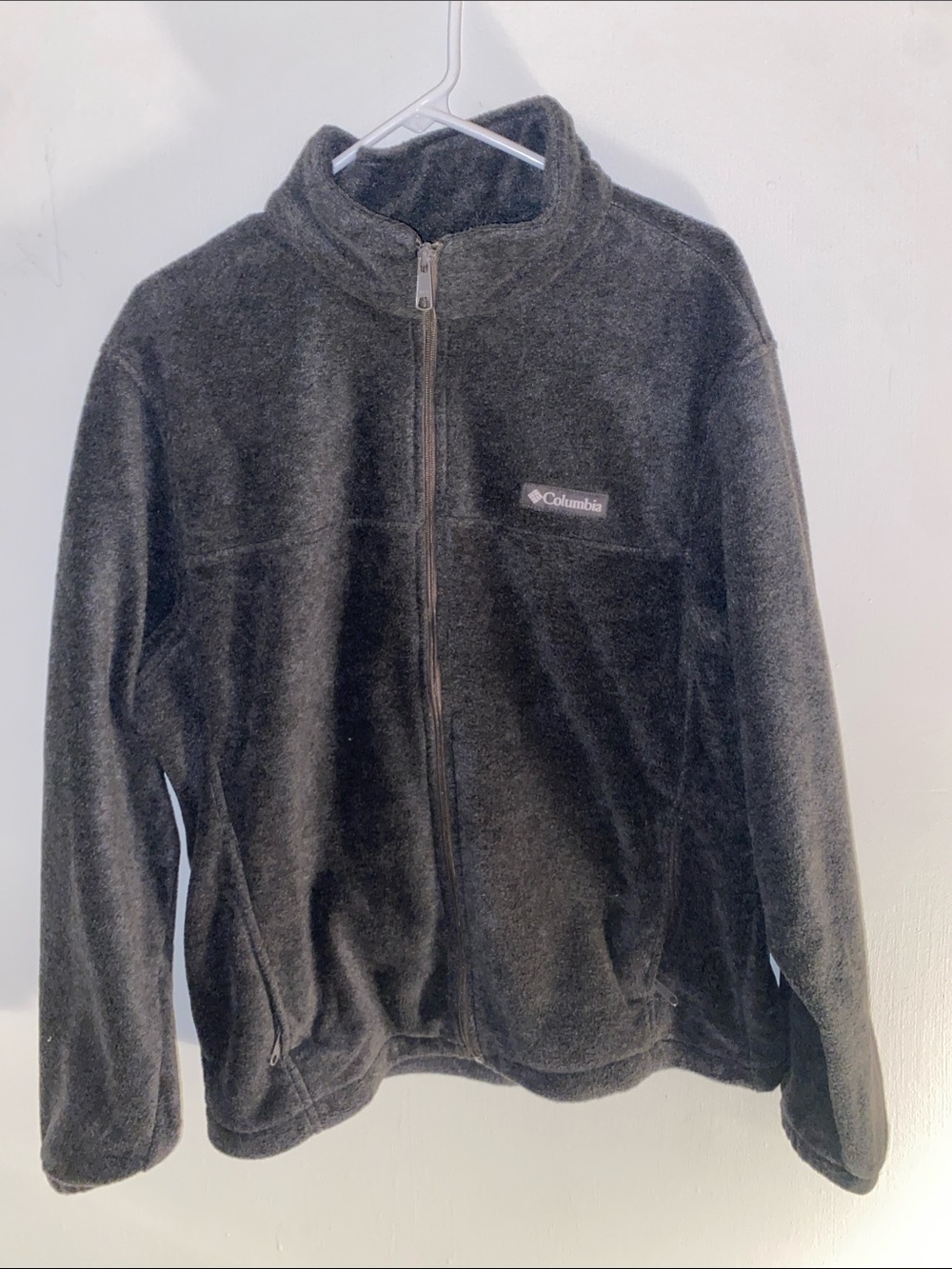 Columbia Outdoor Charcoal Gray/Black Full-Zip Fleece Jacket Mens/Womens/Unisex L